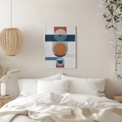 Geometric Shapes With Circles And Rectangles - Stretched Canvas, Poster Or Fine Art Print(Geometric Shapes With Circles And Rectangles Stretched Canvas Poster Or Fine Art Print) -Heart Wall Art Store pictufy interior white bedroom ratio 5x7 2553262