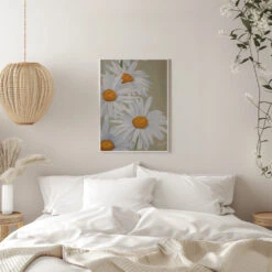 White Daisies - Stretched Canvas, Poster Or Fine Art Print(White Daisies Stretched Canvas Poster Or Fine Art Print) -Heart Wall Art Store pictufy interior white bedroom ratio 5x7 2575864