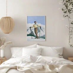 Skier Enjoying The View - Stretched Canvas, Poster Or Fine Art Print(Skier Enjoying The View Stretched Canvas Poster Or Fine Art Print) 22 Skier Enjoying The View - Stretched Canvas, Poster Or Fine Art Print(Skier Enjoying The View Stretched Canvas Poster Or Fine Art Print) -Heart Wall Art Store pictufy interior white bedroom ratio 5x7 2636990