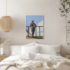 Skier With Red Gloves - Stretched Canvas, Poster Or Fine Art Print(Skier With Red Gloves Stretched Canvas Poster Or Fine Art Print) -Heart Wall Art Store pictufy interior white bedroom ratio 5x7 2654305