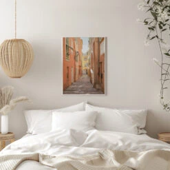 Streets Of Menton - Stretched Canvas, Poster Or Fine Art Print(Streets Of Menton Stretched Canvas Poster Or Fine Art Print 1) -Heart Wall Art Store pictufy interior white bedroom ratio 5x7 2711105