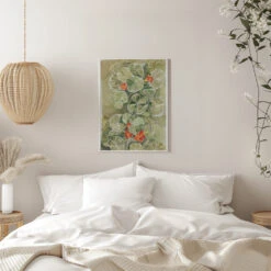 Nasturtium Tapestry - Stretched Canvas, Poster Or Fine Art Print(Nasturtium Tapestry Stretched Canvas Poster Or Fine Art Print) -Heart Wall Art Store pictufy interior white bedroom ratio 5x7 2781442
