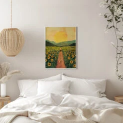 Sunflower Plantation - Stretched Canvas, Poster Or Fine Art Print(Sunflower Plantation Stretched Canvas Poster Or Fine Art Print) 22 Sunflower Plantation - Stretched Canvas, Poster Or Fine Art Print(Sunflower Plantation Stretched Canvas Poster Or Fine Art Print) -Heart Wall Art Store pictufy interior white bedroom ratio 5x7 2786954