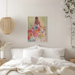 Flower Dress - Stretched Canvas, Poster Or Fine Art Print(Flower Dress Stretched Canvas Poster Or Fine Art Print) -Heart Wall Art Store pictufy interior white bedroom ratio 5x7 2787338