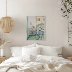 Mary Ellen S Bedroom - Stretched Canvas, Poster Or Fine Art Print(Mary Ellen S Bedroom Stretched Canvas Poster Or Fine Art Print) -Heart Wall Art Store pictufy interior white bedroom ratio 5x7 2787365