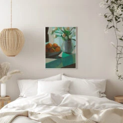 Oranges And White Ranunculus - Stretched Canvas, Poster Or Fine Art Print(Oranges And White Ranunculus Stretched Canvas Poster Or Fine Art Print) -Heart Wall Art Store pictufy interior white bedroom ratio 5x7 2787378