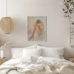 Woman In Bathroom - Stretched Canvas, Poster Or Fine Art Print(Woman In Bathroom Stretched Canvas Poster Or Fine Art Print) -Heart Wall Art Store pictufy interior white bedroom ratio 5x7 2793814