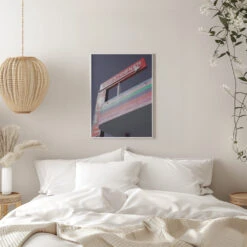 Las Vegas Pink Gas Station - Stretched Canvas, Poster Or Fine Art Print(Las Vegas Pink Gas Station Stretched Canvas Poster Or Fine Art Print) -Heart Wall Art Store pictufy interior white bedroom ratio 5x7 2817196