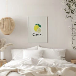 Modern French Fruits Collection "Lemon / Citron" - Stretched Canvas, Poster Or Fine Art Print(Modern French Fruits Collection Quot Lemon Citron Quot Stretched Canvas Poster Or Fine Art Print) -Heart Wall Art Store pictufy interior white bedroom ratio 5x7 2873022