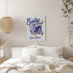 Salty Siren Cocktail Bar & Clam Shack Mermaid - Stretched Canvas, Poster Or Fine Art Print(Salty Siren Cocktail Bar Amp Clam Shack Mermaid Stretched Canvas Poster Or Fine Art Print) -Heart Wall Art Store pictufy interior white bedroom ratio 5x7 2884785