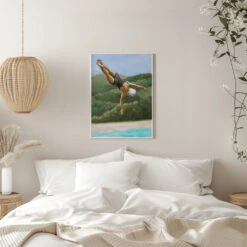 Diver Above River - Stretched Canvas, Poster Or Fine Art Print(Diver Above River Stretched Canvas Poster Or Fine Art Print) -Heart Wall Art Store pictufy interior white bedroom ratio 5x7 2912052