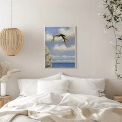 Diver And Rock - Stretched Canvas, Poster Or Fine Art Print(Diver And Rock Stretched Canvas Poster Or Fine Art Print) -Heart Wall Art Store pictufy interior white bedroom ratio 5x7 2912057