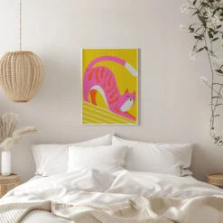 Snoozing Whiskers, Bright Adorable Cat - Stretched Canvas, Poster Or Fine Art Print(Snoozing Whiskers Bright Adorable Cat Stretched Canvas Poster Or Fine Art Print) -Heart Wall Art Store pictufy interior white bedroom ratio 5x7 2935132