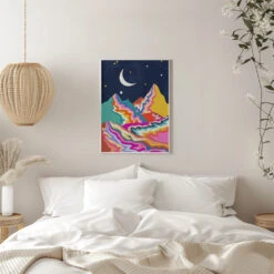 Chromatic Peaks - Stretched Canvas, Poster Or Fine Art Print(Chromatic Peaks Stretched Canvas Poster Or Fine Art Print) -Heart Wall Art Store pictufy interior white bedroom ratio 5x7 2935169