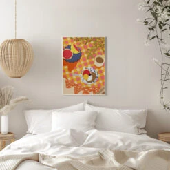 Blooms And Brunch - Stretched Canvas, Poster Or Fine Art Print(Blooms And Brunch Stretched Canvas Poster Or Fine Art Print) -Heart Wall Art Store pictufy interior white bedroom ratio 5x7 2936480