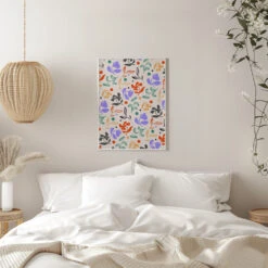 Doodle Garden - Stretched Canvas, Poster Or Fine Art Print(Doodle Garden Stretched Canvas Poster Or Fine Art Print) -Heart Wall Art Store pictufy interior white bedroom ratio 5x7 2963873