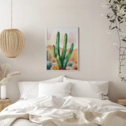 Painted Desert Blooms - Stretched Canvas, Poster Or Fine Art Print(Painted Desert Blooms Stretched Canvas Poster Or Fine Art Print) -Heart Wall Art Store pictufy interior white bedroom ratio 5x7 2981670