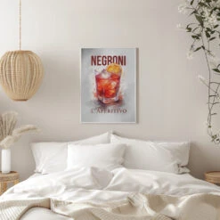 Negroni - Stretched Canvas, Poster Or Fine Art Print(Negroni Stretched Canvas Poster Or Fine Art Print) -Heart Wall Art Store pictufy interior white bedroom ratio 5x7 2983336