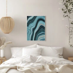 Aqua Drift - Stretched Canvas, Poster Or Fine Art Print(Aqua Drift Stretched Canvas Poster Or Fine Art Print) -Heart Wall Art Store pictufy interior white bedroom ratio 5x7 2984310