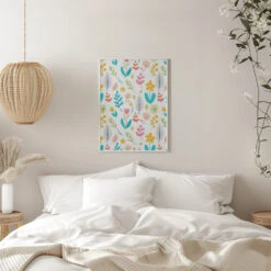 Flourishing Botanicals - Stretched Canvas, Poster Or Fine Art Print(Flourishing Botanicals Stretched Canvas Poster Or Fine Art Print) -Heart Wall Art Store pictufy interior white bedroom ratio 5x7 3063926