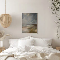 Serene Ocean View Under A Dramatic Sky - Stretched Canvas, Poster Or Fine Art Print(Serene Ocean View Under A Dramatic Sky Stretched Canvas Poster Or Fine Art Print) -Heart Wall Art Store pictufy interior white bedroom ratio 5x7 3079162