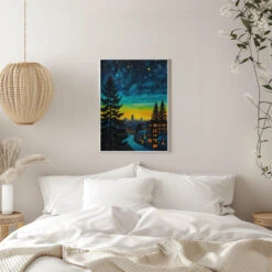 Urban Twilight Glow - Stretched Canvas, Poster Or Fine Art Print(Urban Twilight Glow Stretched Canvas Poster Or Fine Art Print) -Heart Wall Art Store pictufy interior white bedroom ratio 5x7 3089093