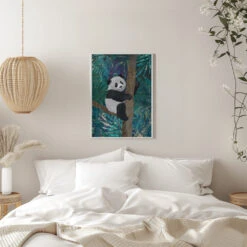 Jungle Panda - Stretched Canvas, Poster Or Fine Art Print(Jungle Panda Stretched Canvas Poster Or Fine Art Print) -Heart Wall Art Store pictufy interior white bedroom ratio 5x7 3099310
