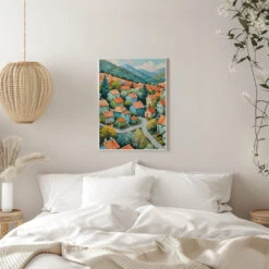 Pastel Village Dream - Stretched Canvas, Poster Or Fine Art Print(Pastel Village Dream Stretched Canvas Poster Or Fine Art Print) 22 Pastel Village Dream - Stretched Canvas, Poster Or Fine Art Print(Pastel Village Dream Stretched Canvas Poster Or Fine Art Print) -Heart Wall Art Store pictufy interior white bedroom ratio 5x7 3101133