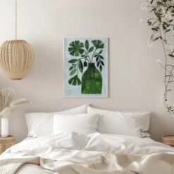 Abstract Green Floral - Stretched Canvas, Poster Or Fine Art Print(Abstract Green Floral Stretched Canvas Poster Or Fine Art Print 1) -Heart Wall Art Store pictufy interior white bedroom ratio 5x7 3146557
