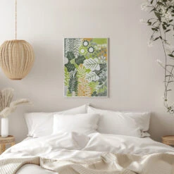Modern Botanical Sage & Citrus - Stretched Canvas, Poster Or Fine Art Print(Modern Botanical Sage Amp Citrus Stretched Canvas Poster Or Fine Art Print) -Heart Wall Art Store pictufy interior white bedroom ratio 5x7 3164783