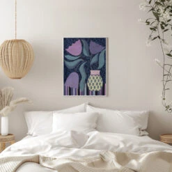 Lavender Tulip Still Life - Stretched Canvas, Poster Or Fine Art Print(Lavender Tulip Still Life Stretched Canvas Poster Or Fine Art Print) -Heart Wall Art Store pictufy interior white bedroom ratio 5x7 3167132