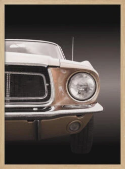American Classic Car Mustang Coupe 1968 - Stretched Canvas, Poster Or Fine Art Print(American Classic Car Mustang Coupe 1968 Stretched Canvas Poster Or Fine Art Print) -Heart Wall Art Store pictufy light wood 50x70 2269515