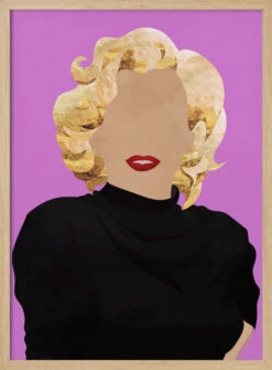 Faceless Marilyn Monroe Modern Art - Stretched Canvas, Poster Or Fine Art Print(Faceless Marilyn Monroe Modern Art Stretched Canvas Poster Or Fine Art Print) -Heart Wall Art Store pictufy light wood 50x70 2425724
