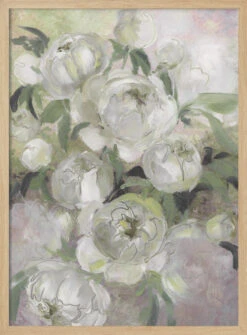 Sady Painterly Florals In Green - Stretched Canvas, Poster Or Fine Art Print(Sady Painterly Florals In Green Stretched Canvas Poster Or Fine Art Print) -Heart Wall Art Store pictufy light wood 50x70 2428538