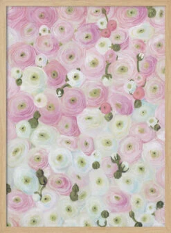 Gabry Painterly Ranunculus - Stretched Canvas, Poster Or Fine Art Print(Gabry Painterly Ranunculus Stretched Canvas Poster Or Fine Art Print) -Heart Wall Art Store pictufy light wood 50x70 2428543