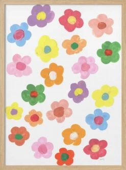 Rainbow Daisies - Stretched Canvas, Poster Or Fine Art Print(Rainbow Daisies Stretched Canvas Poster Or Fine Art Print) -Heart Wall Art Store pictufy light wood 50x70 2451053