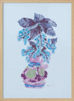 Blooming Vase In Blue - Stretched Canvas, Poster Or Fine Art Print(Blooming Vase In Blue Stretched Canvas Poster Or Fine Art Print) -Heart Wall Art Store pictufy light wood 50x70 2454665