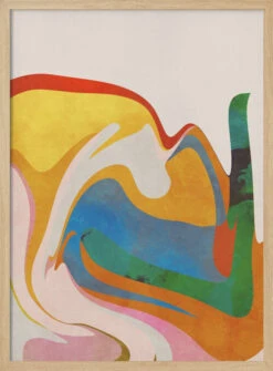 Organic Bauhaus Waved - Stretched Canvas, Poster Or Fine Art Print(Organic Bauhaus Waved Stretched Canvas Poster Or Fine Art Print) -Heart Wall Art Store pictufy light wood 50x70 2500876