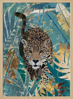 Jaguar Jungle 2 - Stretched Canvas, Poster Or Fine Art Print(Jaguar Jungle 2 Stretched Canvas Poster Or Fine Art Print) -Heart Wall Art Store pictufy light wood 50x70 2506091