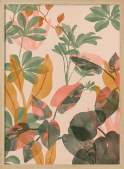 Tropical Mess - Stretched Canvas, Poster Or Fine Art Print(Tropical Mess Stretched Canvas Poster Or Fine Art Print) -Heart Wall Art Store pictufy light wood 50x70 2544228