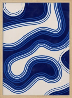 Blue Wave Patterns - Stretched Canvas, Poster Or Fine Art Print(Blue Wave Patterns Stretched Canvas Poster Or Fine Art Print) -Heart Wall Art Store pictufy light wood 50x70 2551407