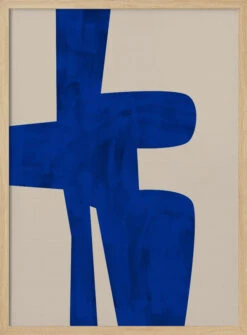 Blue Harmony Shape - Stretched Canvas, Poster Or Fine Art Print(Blue Harmony Shape Stretched Canvas Poster Or Fine Art Print) -Heart Wall Art Store pictufy light wood 50x70 2551457