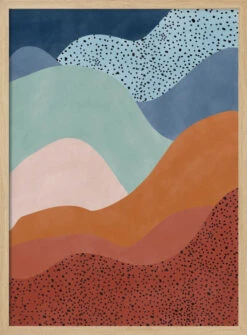 Colorful Wave Scape - Stretched Canvas, Poster Or Fine Art Print(Colorful Wave Scape Stretched Canvas Poster Or Fine Art Print) -Heart Wall Art Store pictufy light wood 50x70 2552528