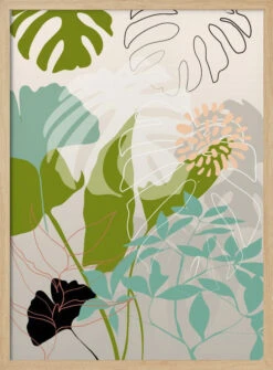 Leaves Line Boho3 Kopie - Stretched Canvas, Poster Or Fine Art Print(Leaves Line Boho3 Kopie Stretched Canvas Poster Or Fine Art Print) -Heart Wall Art Store pictufy light wood 50x70 2552920