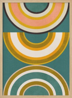 Rainbow Suns 5 Kopie - Stretched Canvas, Poster Or Fine Art Print(Rainbow Suns 5 Kopie Stretched Canvas Poster Or Fine Art Print) -Heart Wall Art Store pictufy light wood 50x70 2553017