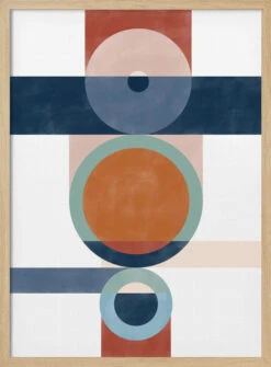 Geometric Shapes With Circles And Rectangles - Stretched Canvas, Poster Or Fine Art Print(Geometric Shapes With Circles And Rectangles Stretched Canvas Poster Or Fine Art Print) -Heart Wall Art Store pictufy light wood 50x70 2553262