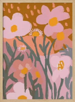 Pastel Flower Impression No 7 - Stretched Canvas, Poster Or Fine Art Print(Pastel Flower Impression No 7 Stretched Canvas Poster Or Fine Art Print) -Heart Wall Art Store pictufy light wood 50x70 2591433