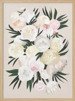 Dara Bouquet In Beige - Stretched Canvas, Poster Or Fine Art Print(Dara Bouquet In Beige Stretched Canvas Poster Or Fine Art Print) -Heart Wall Art Store pictufy light wood 50x70 2613389