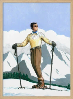 Skier Enjoying The View - Stretched Canvas, Poster Or Fine Art Print(Skier Enjoying The View Stretched Canvas Poster Or Fine Art Print) 14 Skier Enjoying The View - Stretched Canvas, Poster Or Fine Art Print(Skier Enjoying The View Stretched Canvas Poster Or Fine Art Print) -Heart Wall Art Store pictufy light wood 50x70 2636990