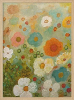 Flower Whirl - Stretched Canvas, Poster Or Fine Art Print(Flower Whirl Stretched Canvas Poster Or Fine Art Print) -Heart Wall Art Store pictufy light wood 50x70 2659977